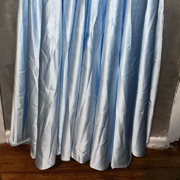 TS Couture Lin Ting Evening Gown Sky Blue Sequin Lace Satin A-Line With Tags - Picture 7 of 10